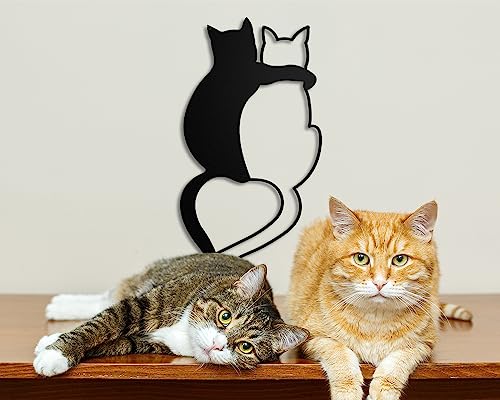 Iron Cat Wall Art for Home Décor: Perfect for Living Room, Bedroom, Kitchen, Office