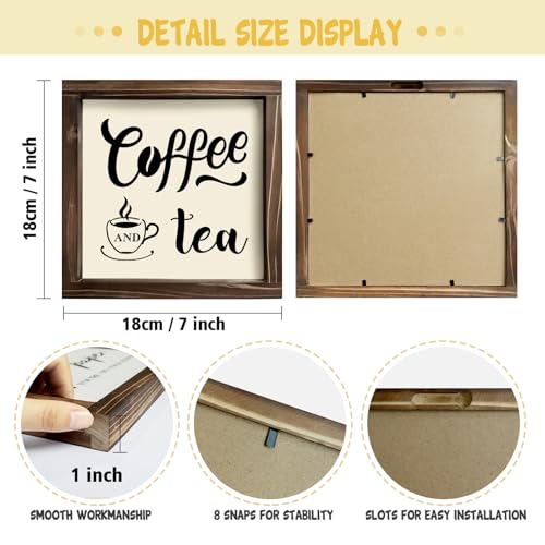 Rustic Coffee Bar Sign for Kitchen, Ready to Hang Wood Art