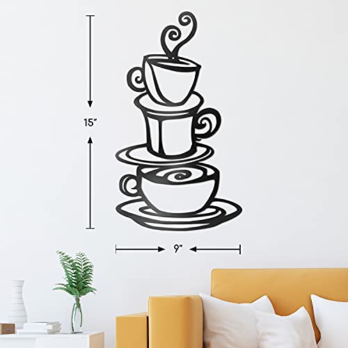 Coffee Decoration for Kitchen, 15X9 Metal Coffee Wall Art for Coffee Bar - Kitchen Decor