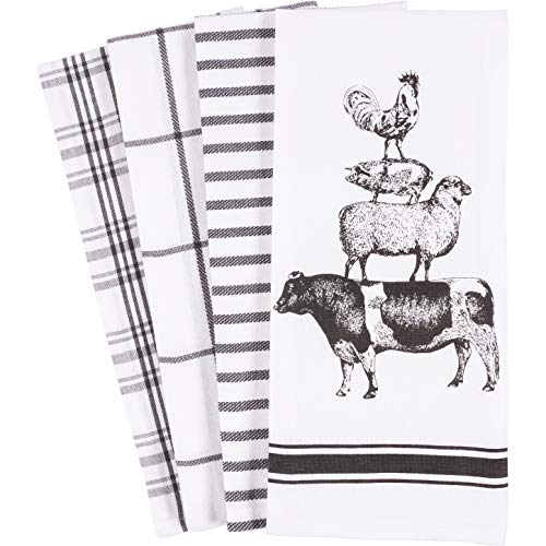 KAF Home Pantry Set of 4 Farm Animal Dish Towels