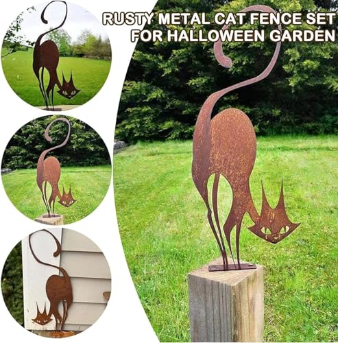 Rustic Metal Cat Garden Ornament