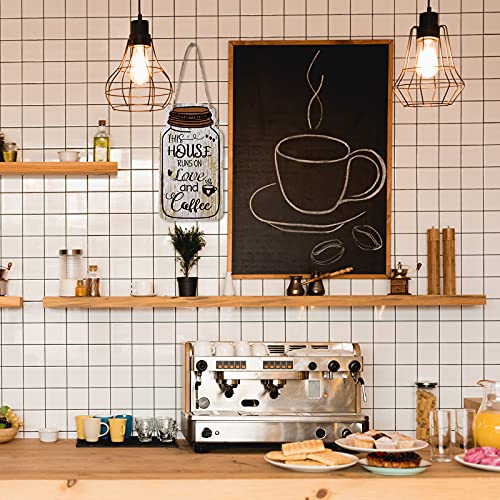 Farmhouse Coffee Bar Wall Decor - Mason Jar Signs Set of 3