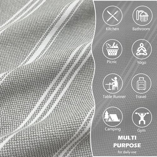 Boho Kitchen Towels Set: Turkish Cotton Hand Towels x2