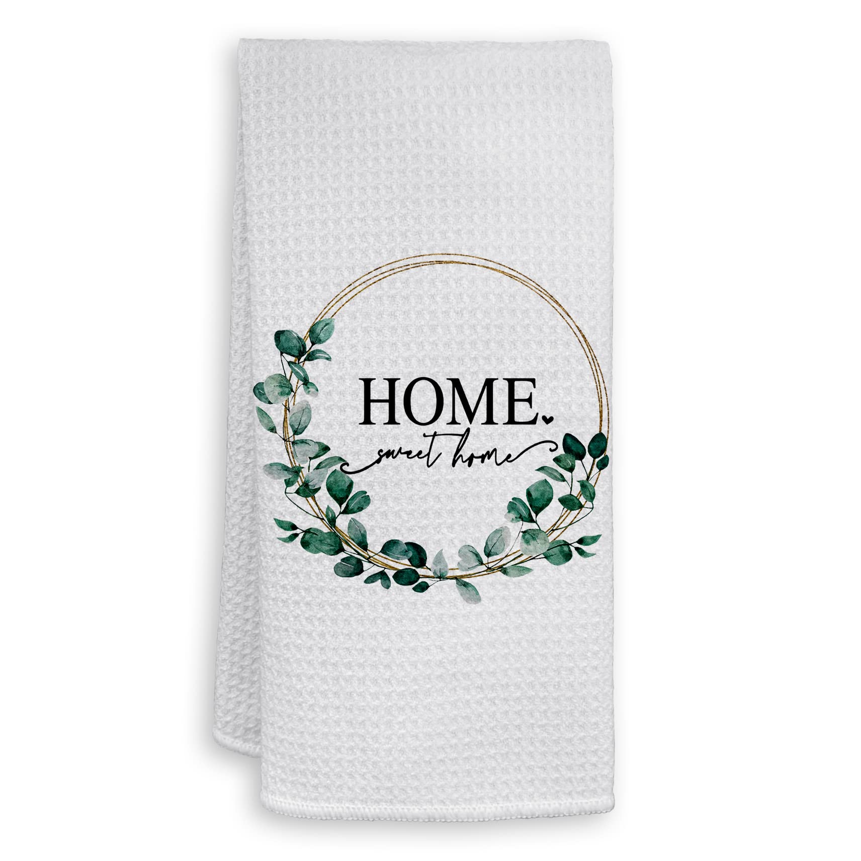 HiWX Farmhouse Eucalyptus Leaves Kitchen and Bathroom Decor Towels (16x24")